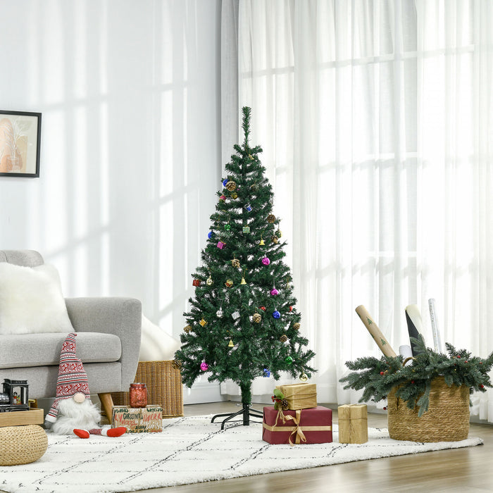 Homcom Sapin De Noel Artificiel De 1.5 M Avec Ornement De Decoration Et 420 Pointes De Branches