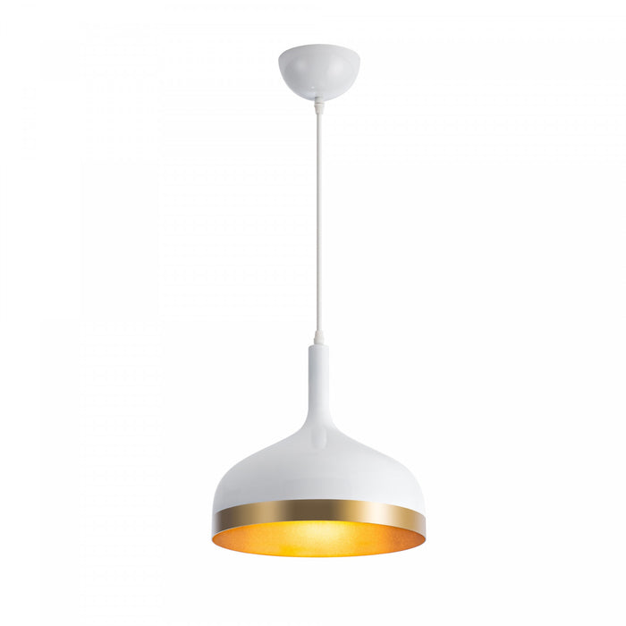 Luminaire suspendu de la collection Dash de 12 po - blanc et doré