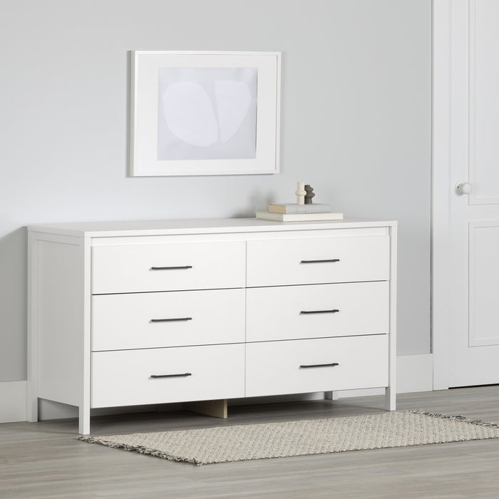 Gravity Commode 6 Tiroirs - Blanc Solide