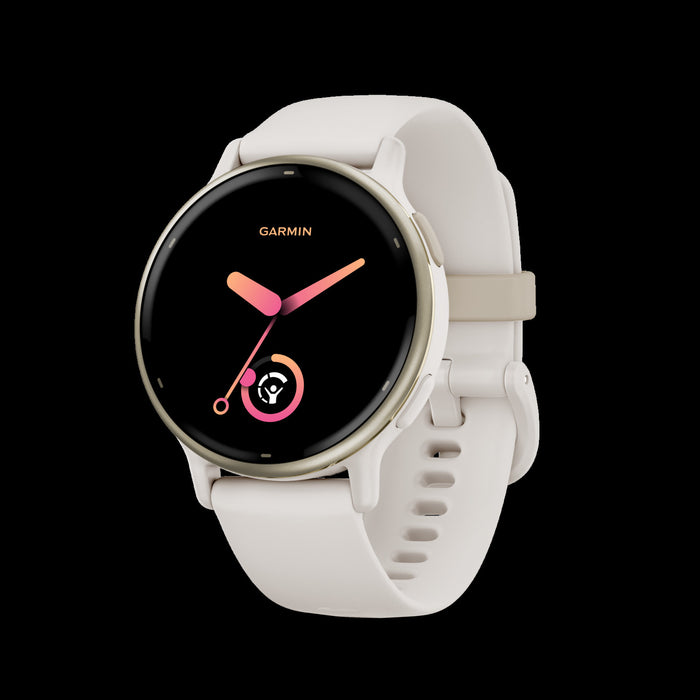 Garmin Vivoactive® 5 Montre Intelligente - Fonctionnalites Avancees De Suivi De La Sante Et De La Condition Physique - Ivoire Et Or Creme
