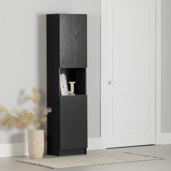 Liora Bibliotheque Etroite 2 Portes - Chene Noir