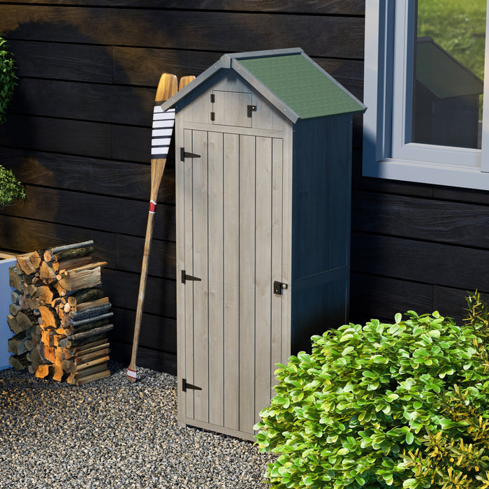 Outsunny Remise De Jardin, Remises Et Rangement Exterieur Atelier De Jardinage Outils Maison De Rangement Utilitaire Toit En Spirale Resistant A L'eau Et Aux Intemperies 3 Niveaux D'etageres Gris
