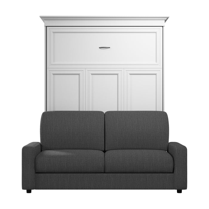 Grand lit escamotable Versatile de Bestar de 78 po (L) avec sofa - blanc