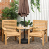 Outsunny 3pcs Outdoor Bench Set For Garden, Backyard, Balcony, Light Brown (banc D'exterieur 3 Pieces Pour Le Jardin, L'arriere-cour, Le Balcon)