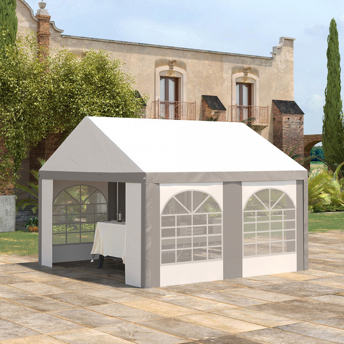 Outsunny Tente De Fete 13 X 13 Pieds Avec Cotes, 4 Fenetres Et 2 Portes