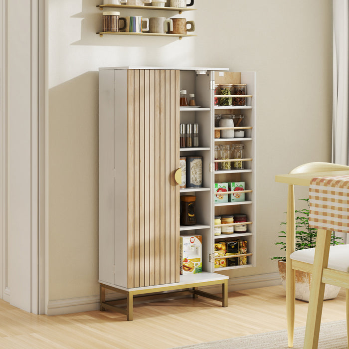 HOMCOM Armoire de cuisine 47\" avec 12 etageres