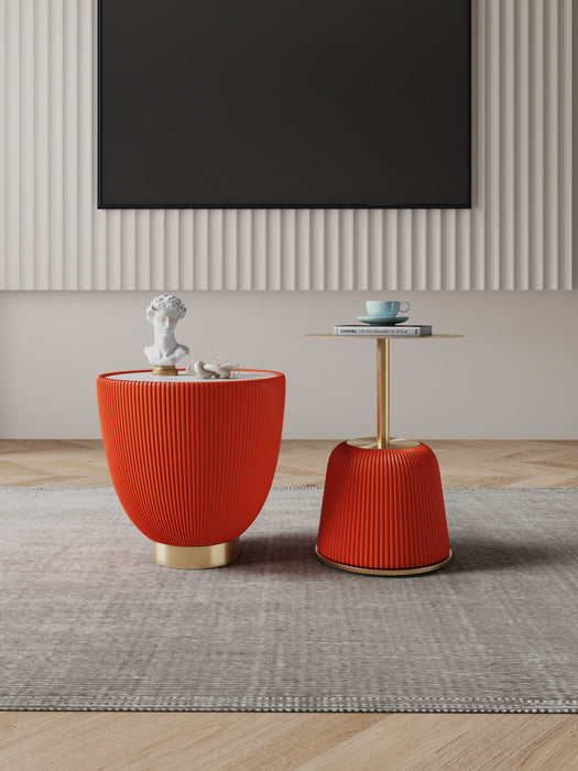 Table d’appoint moderne Anderson 2 pieces en orange