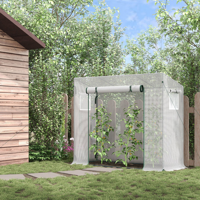 Outsunny Serre De Jardin Patio Avec Porte A Cadre En Acier