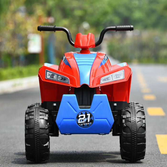 Costway Kids Ride On Atv 4 Wheeler Quad Spring Suspension W / Lights&music Rouge
