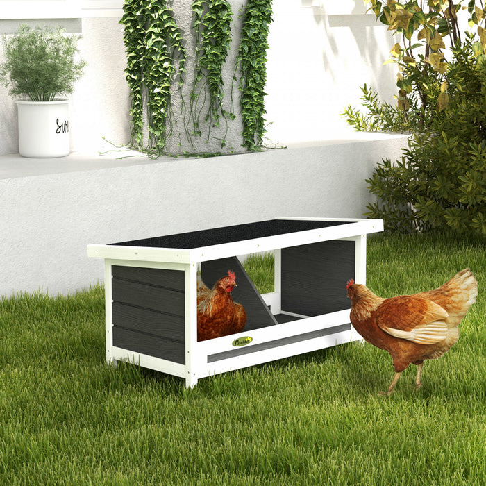 Pawhut Nichoir A Poules, Nichoirs En Bois A 2 Compartiments, Accessoires Pour Poulailler Avec Toit En Asphalte Pour L'interieur Et L'exterieur, Jusqu'a 2 Poules.
