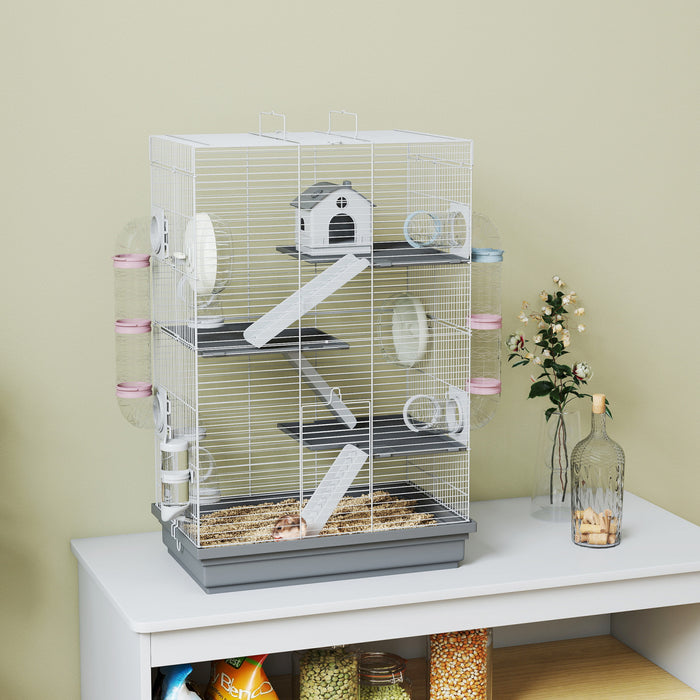 Grande Cage pour Hamster Nain, Souris, Gris