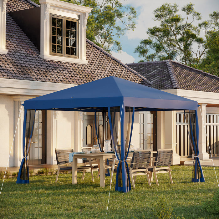 Outsunny 10 'x 10' Tente Gazebo Avec Paroi Laterale En Maille Amovible