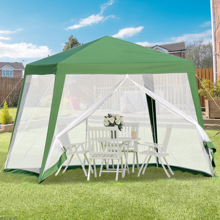 Outsunny Tente de reception, auvent d'exterieur Gazebo, abri pare-soleil, vert