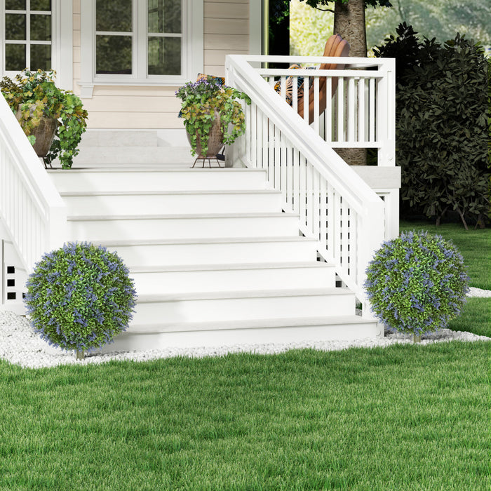 HOMCOM Ensemble de 2 Plantes Artificielles Lavande, Resistantes aux UV
