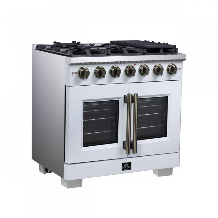 Cuisiniere a gaz blanche Capriasca 36 pouces, 5,36 pi³ – FFSGS6460-36WHT