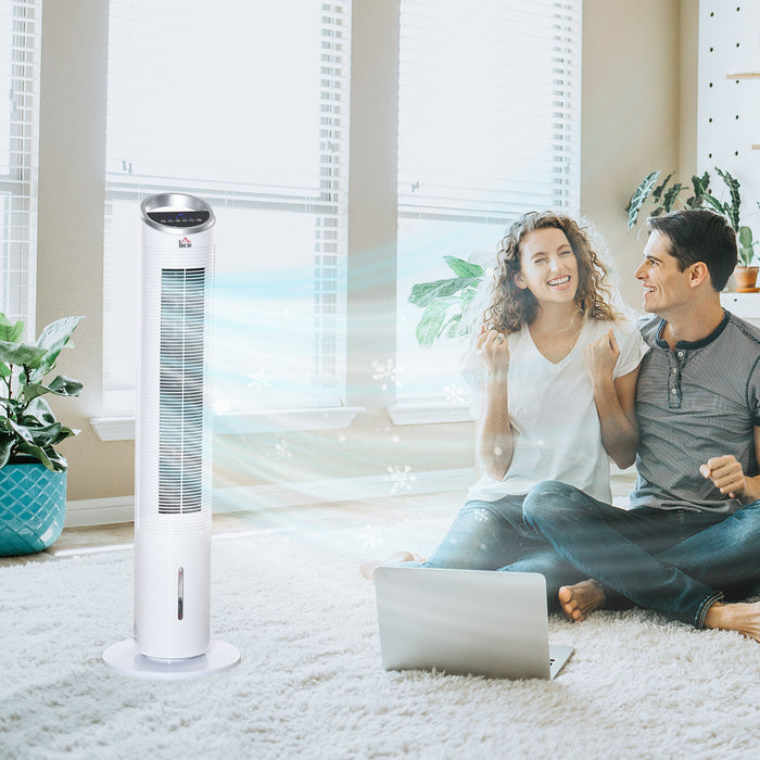 Homcom Ventilateur De Refroidisseur D'air Evaporatif Portable A 3 Modes