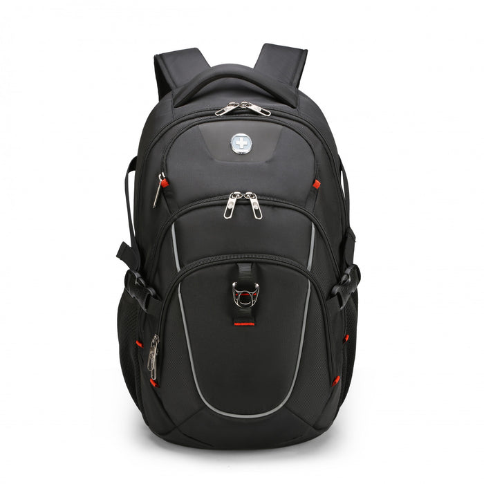 Sac a dos scolaire Swissdigital Kappel – Sac pour ordinateur portable de 17\", SDD Finder, systeme Add-A-Bag, bord reflechissant, multi-poches, ergonomique