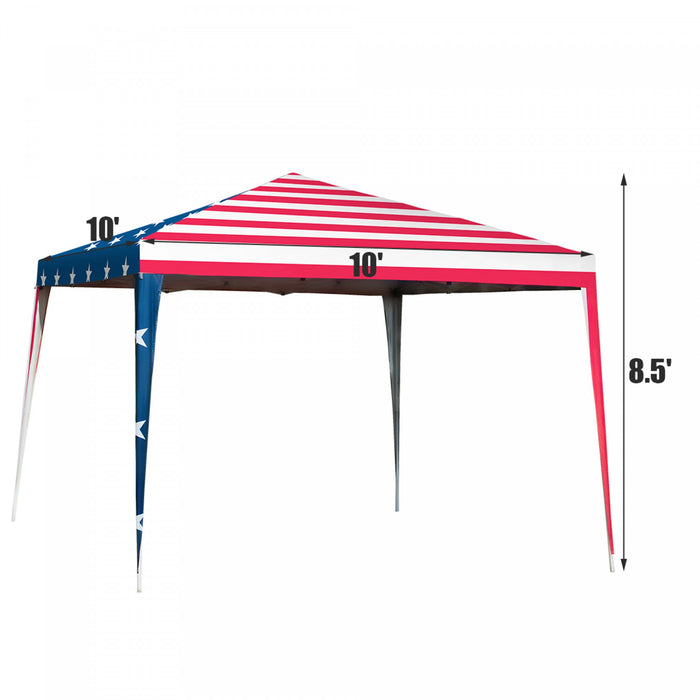 Costway 10’x10’ Fodling Pop Up Tente Gazebo Canopy Mesh Flanc