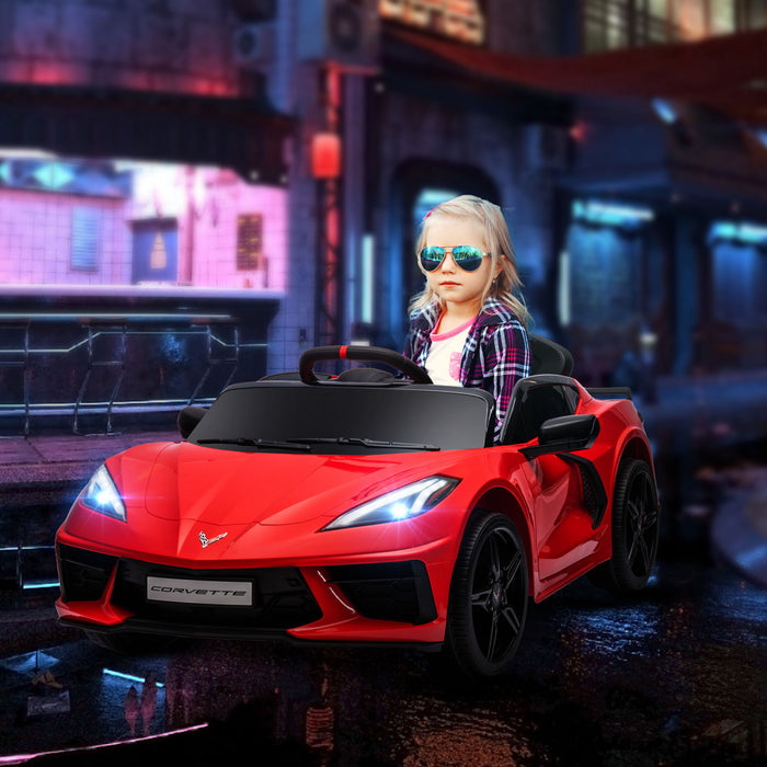 Qaba Voiture Electrique Pour Enfants, Voiture Pour Enfants Alimentee Par Batterie 12 V Avec Telecommande, Systeme De Suspension, Musique, Klaxon, Phare, Demarrage Lent, 3 A 6 Ans, Rouge