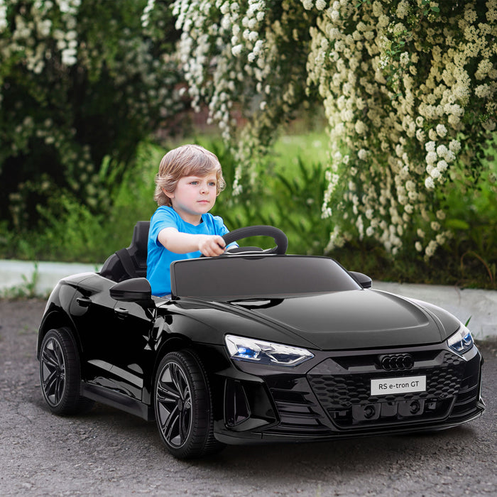 Aosom Voiture Electrique Sous Licence Sur Avec Telecommande, 12v 3.1 Mph Jouet Pour 37-60 Mois Garcons Et Filles Avec Systeme De Suspension, Klaxon, Musique, Lumieres, Noir