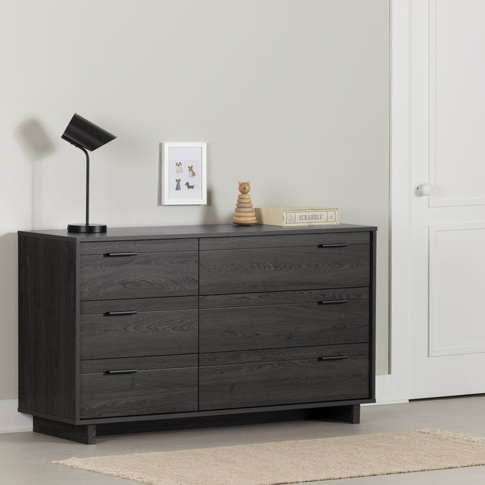 Fynn Commode 6 tiroirs Chêne gris, de Meubles South Shore