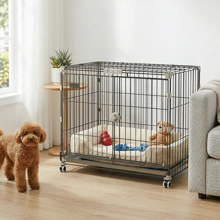 Cage pour Chien sur Roulettes, 75 cm, Metal