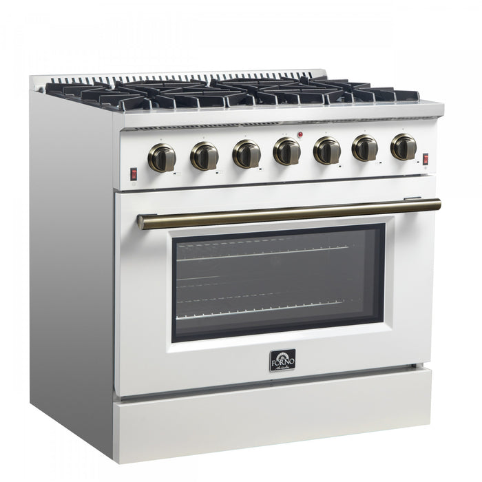Cuisiniere a gaz Galiano de 36 po en blanc, 5,36 pi³ - FFSGS6244-36WHT
