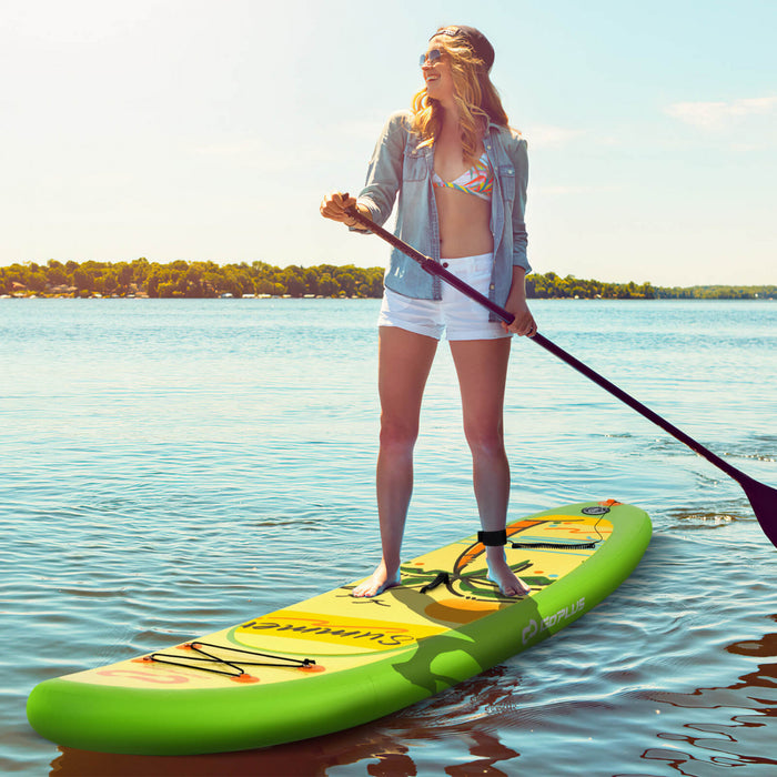 Petite Planche Gonflable De Sup Goplus, Planche De Pagaie Portable Avec Des Anneaux 5d