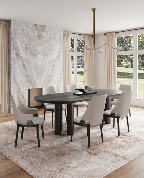 Ensemble de 6 chaises de salle a manger Kara Modern en gris clair