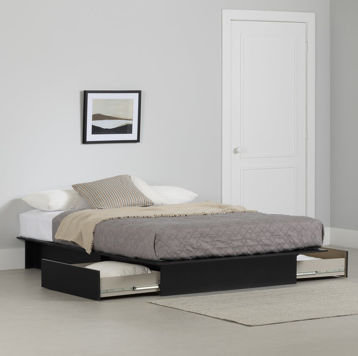 Step One Lit Plateforme Avec Tiroir - Noir Solide