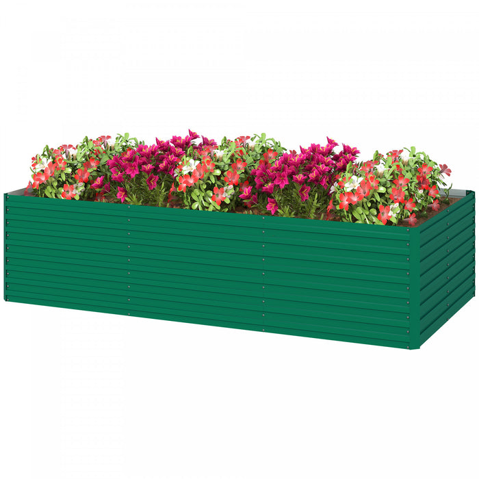 Outsunny Lit de jardin sureleve, jardiniere 8' x 4' x 2', vert