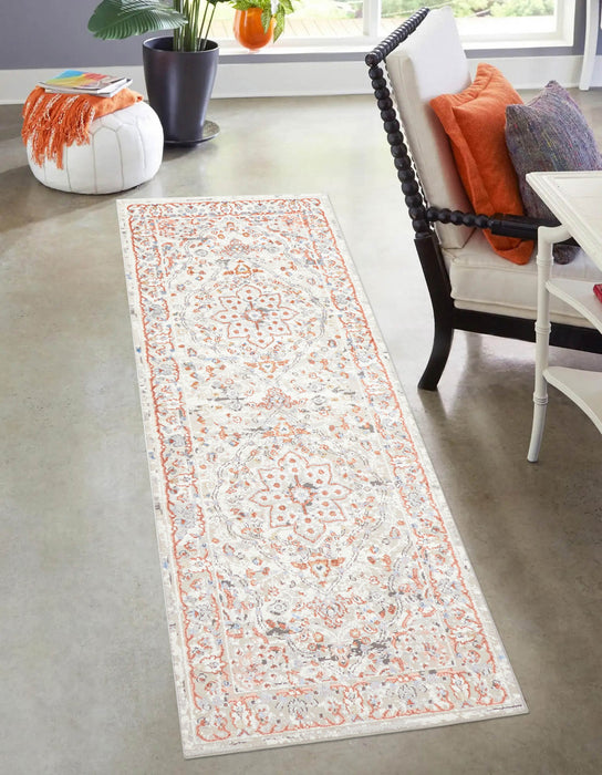 Tapis de Couloir Traditionnel Seline 2'8\" x 8'2\" en Ivoire