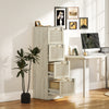 HOMCOM 4 Drawer File Cabinet Lockable Filing Cabinet for A4 Letter Oak