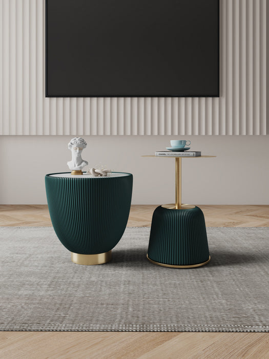 Table d’appoint moderne Anderson 2 pieces en vert