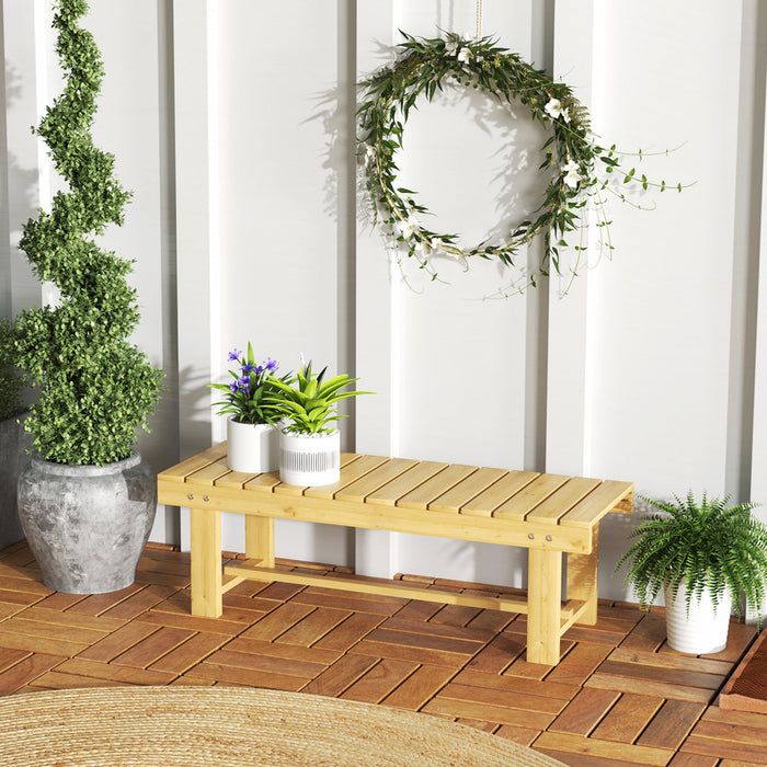 Banc De Jardin Double En Bois Naturel Outsunny 43,25 Po