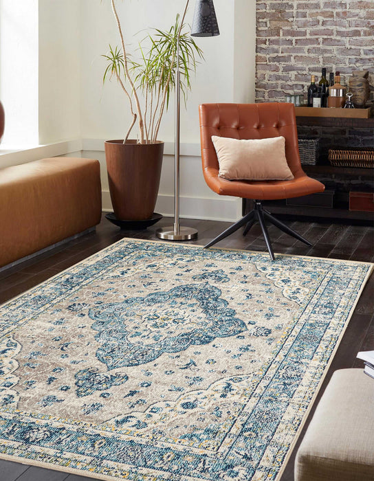 Tapis Traditionnel Daria 8'0\" x 10'0\" en Bleu