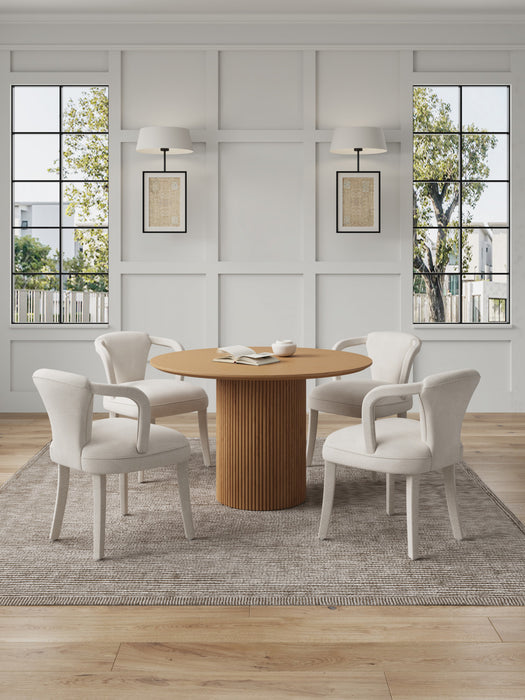 Ensemble de salle a manger 5 pieces Hathaway et Palmer Modern Industry Chic en finition Silver Lining et Naturel