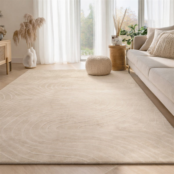 Tapis Lavable/Contemporain Somos 8'0\" x 10'0\" en Creme
