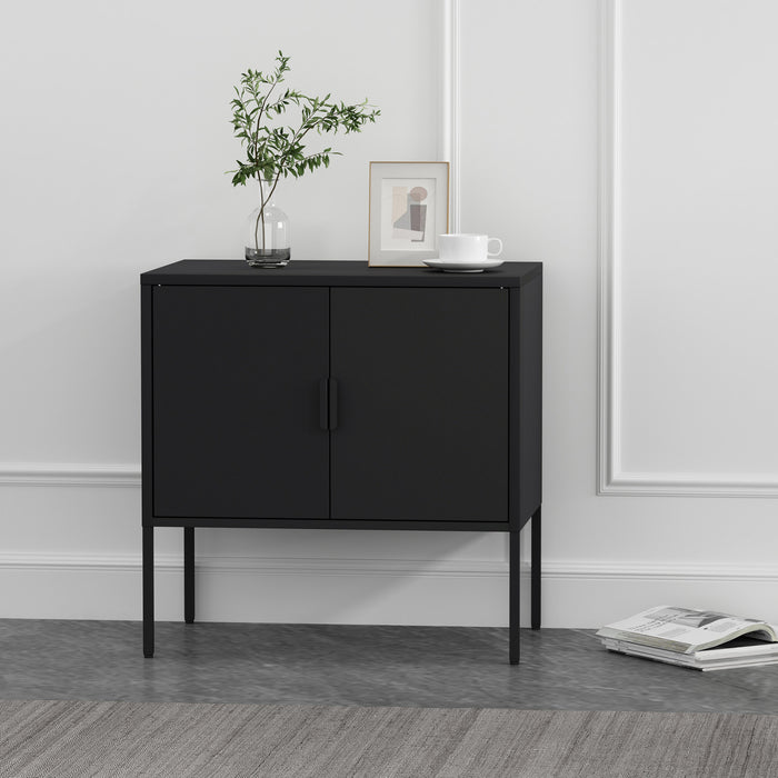 Armoire d’appoint moderne Ava 24\" en metal noir