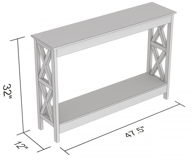 Console de 47 po avec 1 tablette - blanche