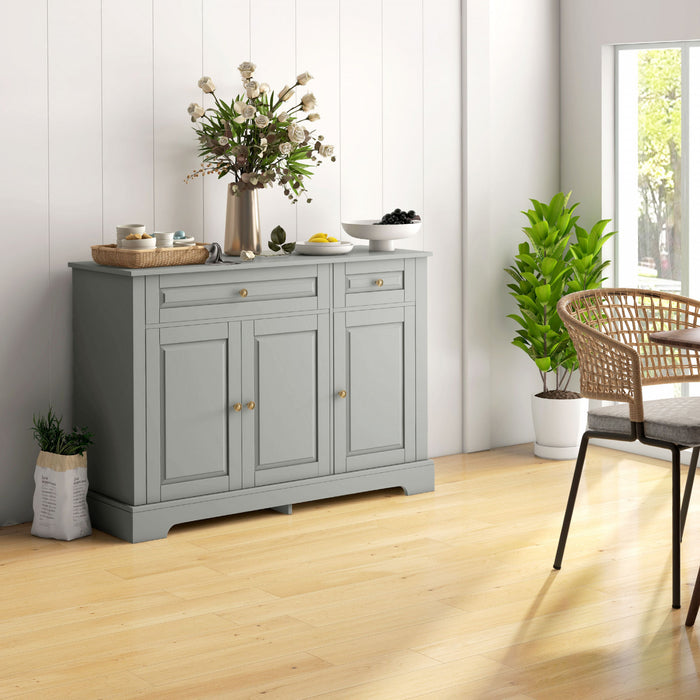 HOMCOM Buffet Meuble de Cuisine Moderne 2 Tiroirs etageres Reglables