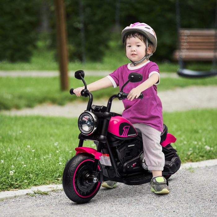 Aosom Moto Electrique Pour Enfants, 6 V, Demarrage A Un Seul Bouton, Rose