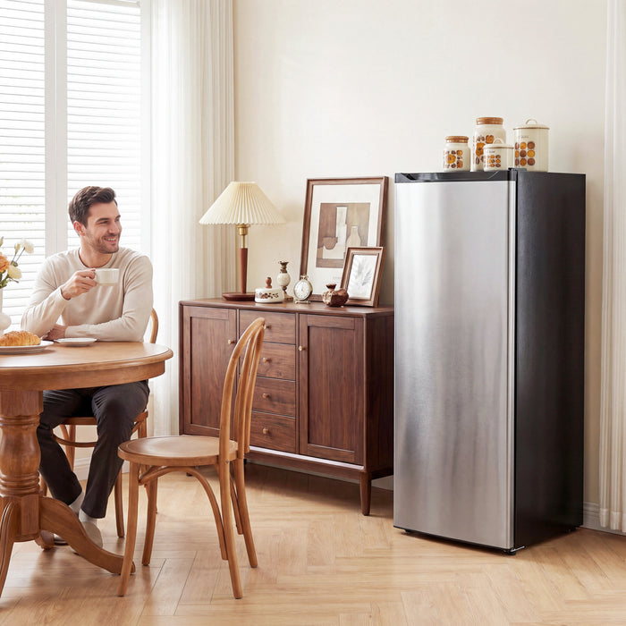 HOMCOM Congelateur Vertical 7,0 Cu.Ft., Compact pour Maison, Argent