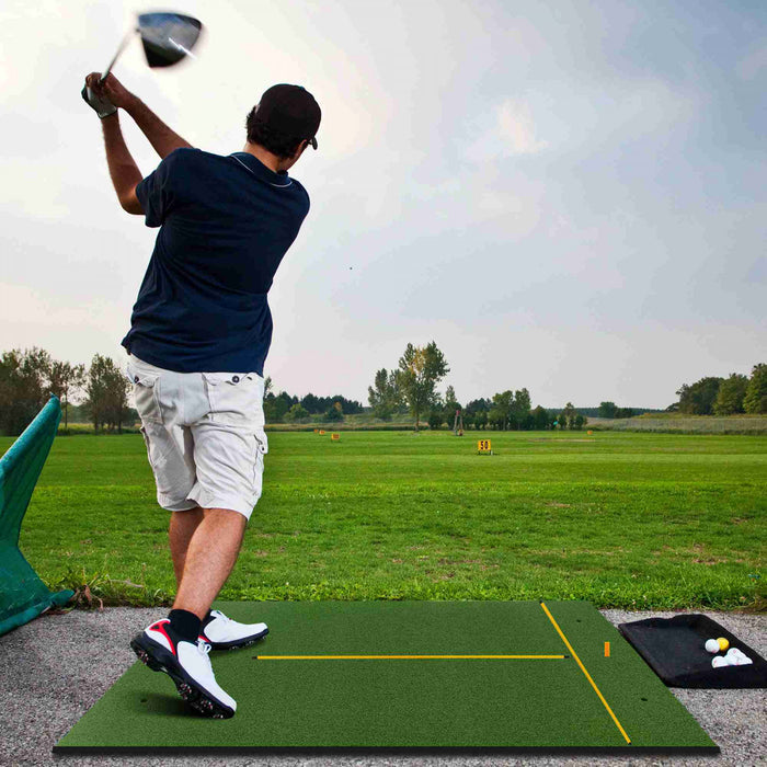 Costway 5 X 4 Ft Golf Frappant Mat Artificiel Interieur Exterieur Turf Golf Entrainement Mat 25 Mm