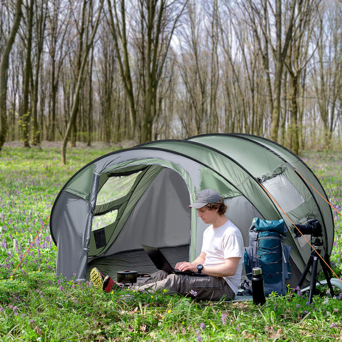 Outsunny Tente De Camping 5 Personnes Tente Pop Up Automatique