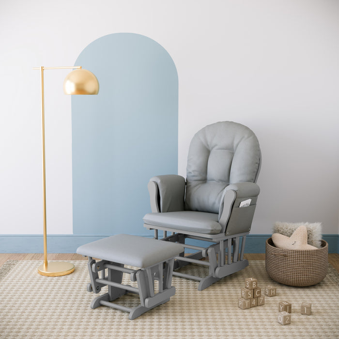 Storkcraft Hoop Fauteuil bercant et pouf - Gris galet avec gris clair
