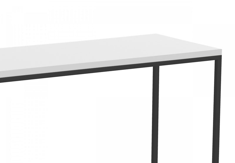 Console moderne de 31 po - blanche avec métal noir