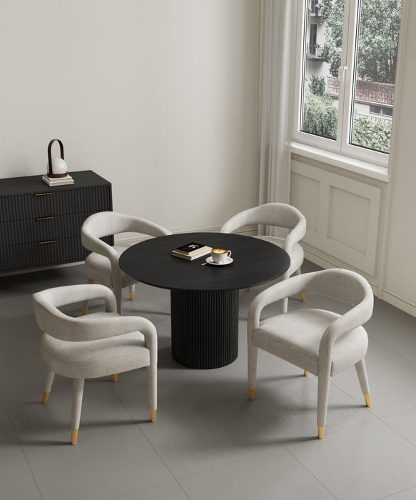 Ensemble de salle a manger moderne industriel Aspen et Hathaway 5 pieces, finition Poussiere d’or et noir