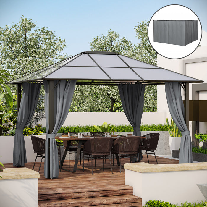 Outsunny Ensemble De Parois Laterales De Rechange Pour Tonnelle Universelle De 4 Panneaux Pour La Plupart Des Accessoires De Rideaux D'abri D'exterieur De Pavillon De Tonnelle Gris Fonce