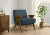 Monarch Specialties - Accent Chair, 31"H, Upholstered, Living Room, Bedroom, Blue Fabric, Brown Walnut Wood | Monarch Specialties - Chaise D'Appoint, 31"H, Rembourre, Salon, Chambre A Coucher, Bleu, Bois Noyer Brun